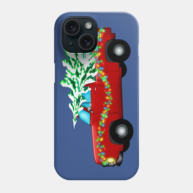 Merry Christmas Tree On Truck Coming Phone Case by holidaystore