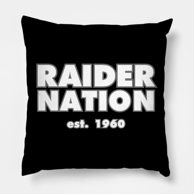 Raider Nation in Black Pillow by capognad