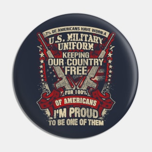 Proud US Veterans T Shirt | 7% of Americans Pin