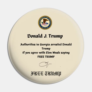 FREE DONALD TRUMP Pin