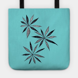 Elegant Thin Flowers With Dots And Swirls Tote