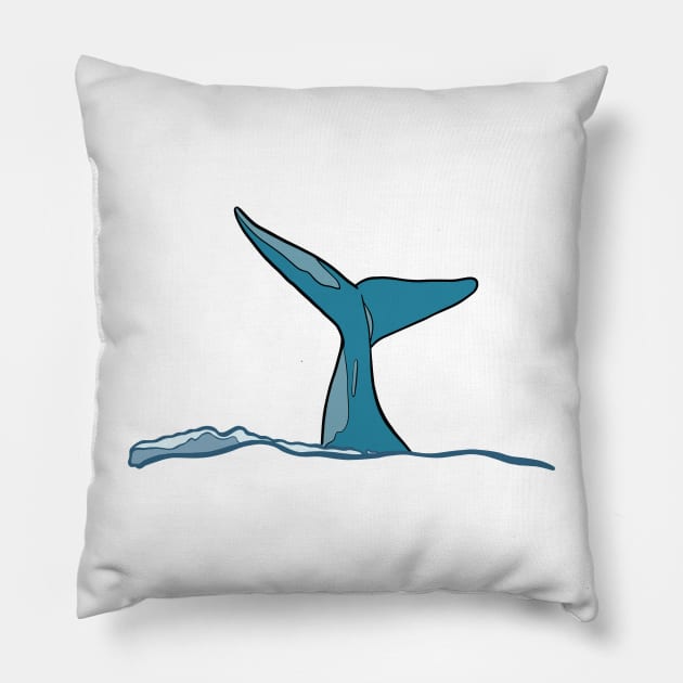 Whale fish fin Pillow by bigmoments