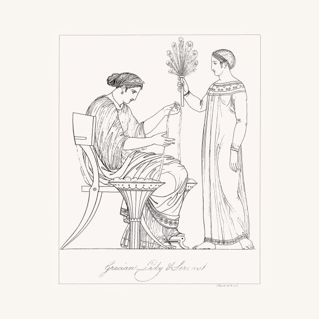 Grecian Lady and Servant by WAITE-SMITH VINTAGE ART