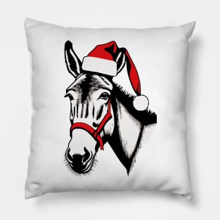 Christmas Donkey with Santa Hat Pillow