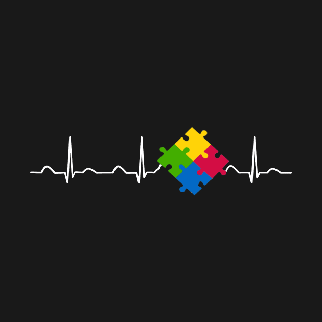 Autism Awareness Shirt, Puzzle Heartbeat Day by Danielsmfbb