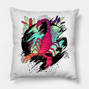 Blue Red Blend Cosmic Scorpion Pillow