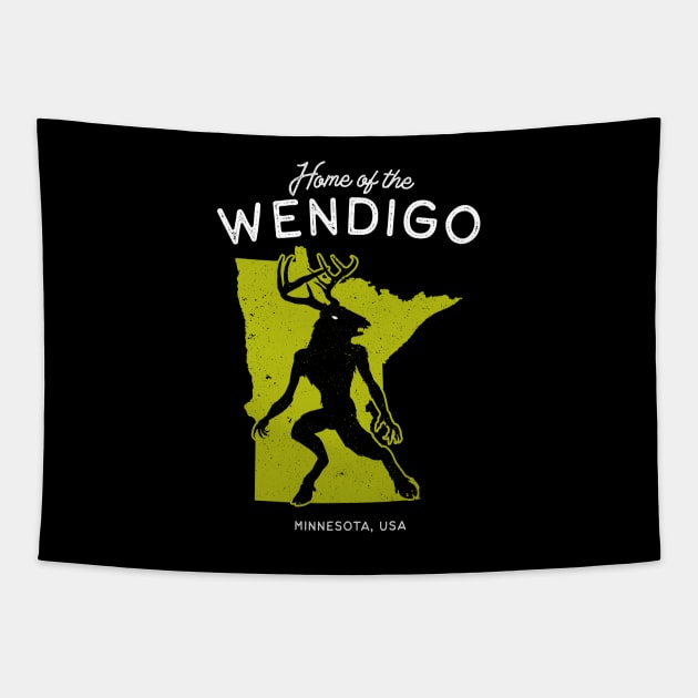 Home of the Wendigo - Minnesota USA Tapestry by Strangeology