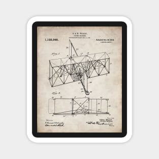 Wright Brothers Machine Patent - Airplane Art - Antique Magnet