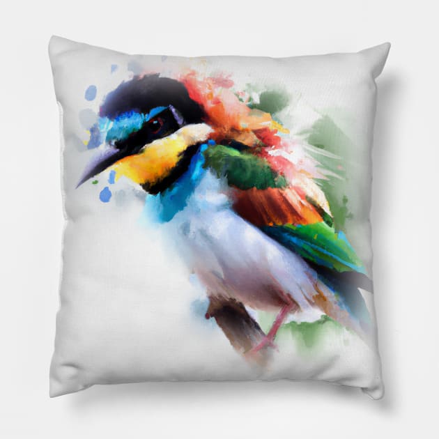 Artistic bird Pillow by Visualityofai