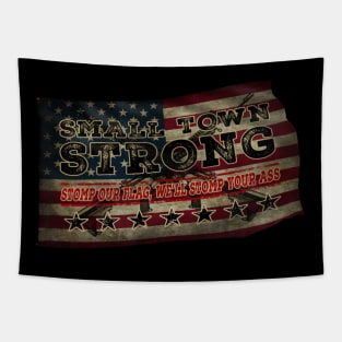 Vintage Flag Small Town Strong Tapestry