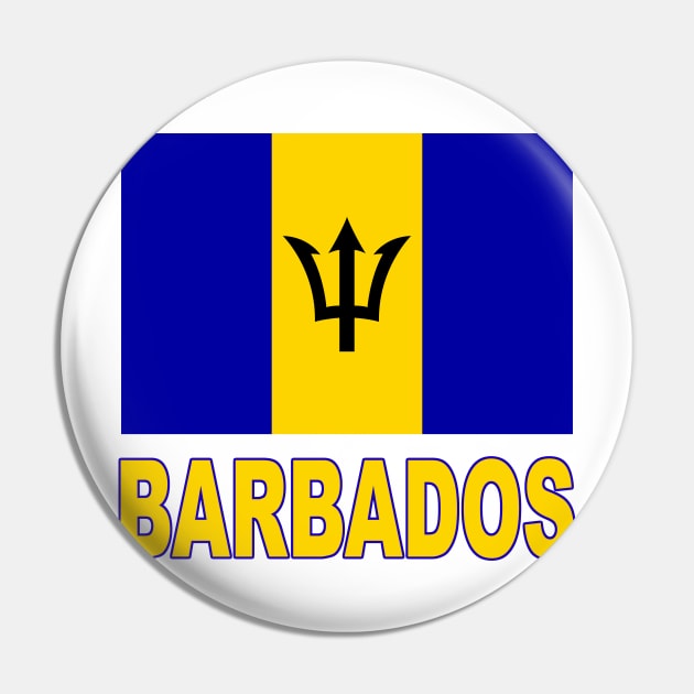 The Pride of Barbados - National Flag of Barbados Design Pin by Naves