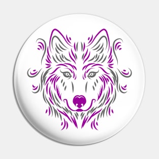 Wolf art Pin