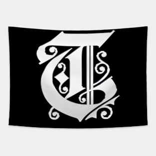 Silver Letter T Tapestry