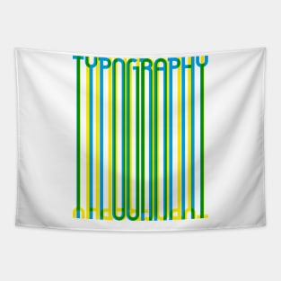 Tall Typography (Blue Yellow Green) Tapestry