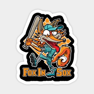 Fox in Sox Baseball Magnet