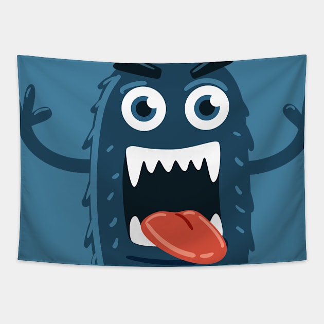 Cute Boo! I'm a Monster Face Halloween Tapestry by Made In Kush