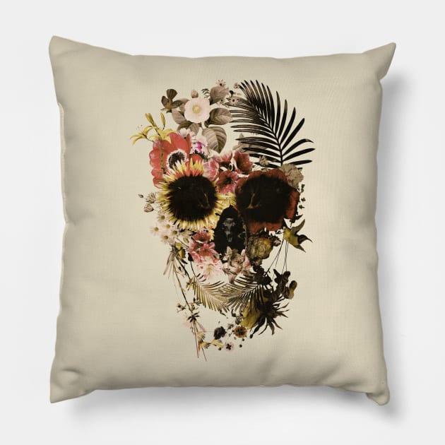 Garden Skull Light Pillow by aligulec