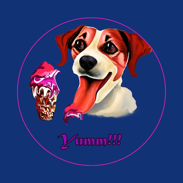 Dog Licks Ice cream by VarietyStarDesigns