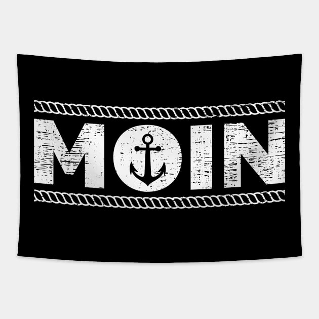 Moin Anchor Sailing Port Captain Tapestry by Schwarzweiss