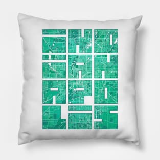Indianapolis, USA City Map Typography - Watercolor Pillow