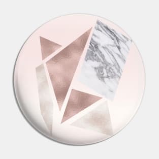 Abstract rough cut stones - rose gold grey skies Pin