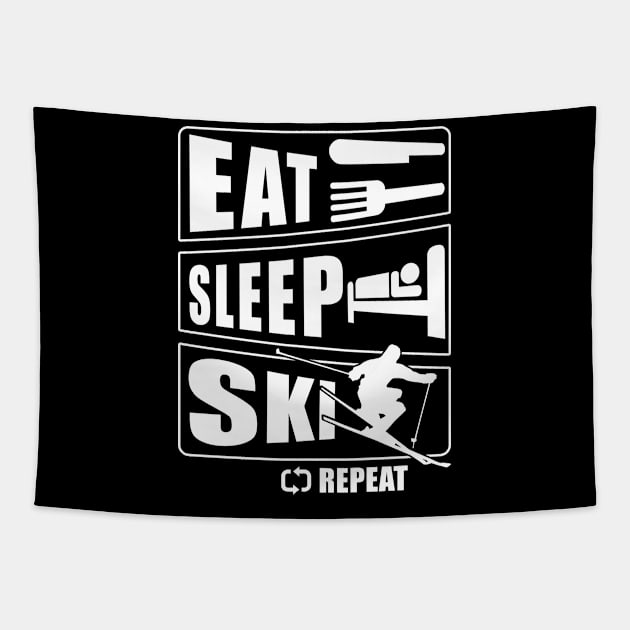 Eat Sleep Ski Repeat Tapestry by Stoney09