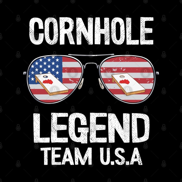 Cornhole Legend Team U.S.A American Flag Sunglasses Bean Bag by Kuehni