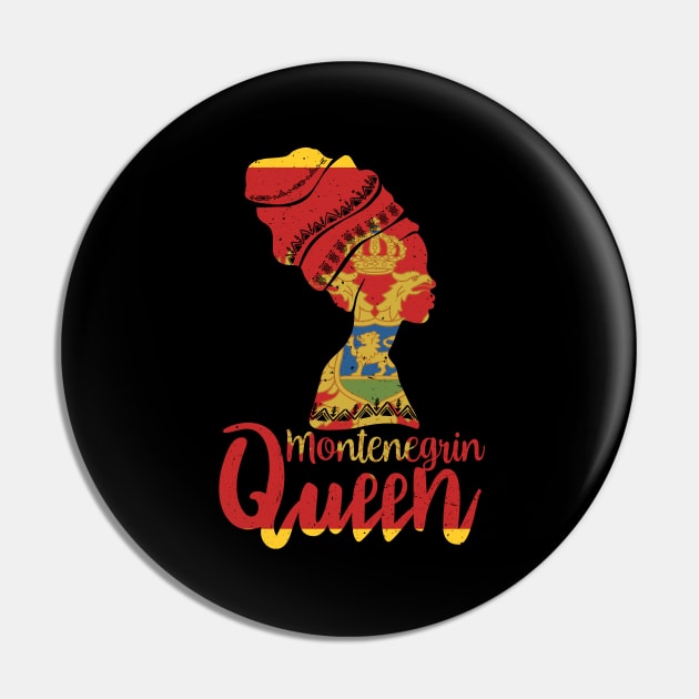 Montenegrin Queen Montenegro Flag Afro Roots Pin by simonStufios