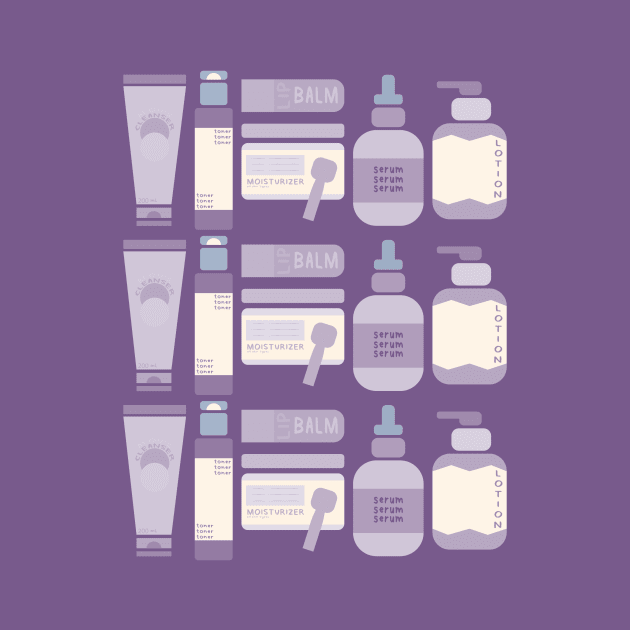 Skincare Essentials Pattern (Purple Version) by aaalou