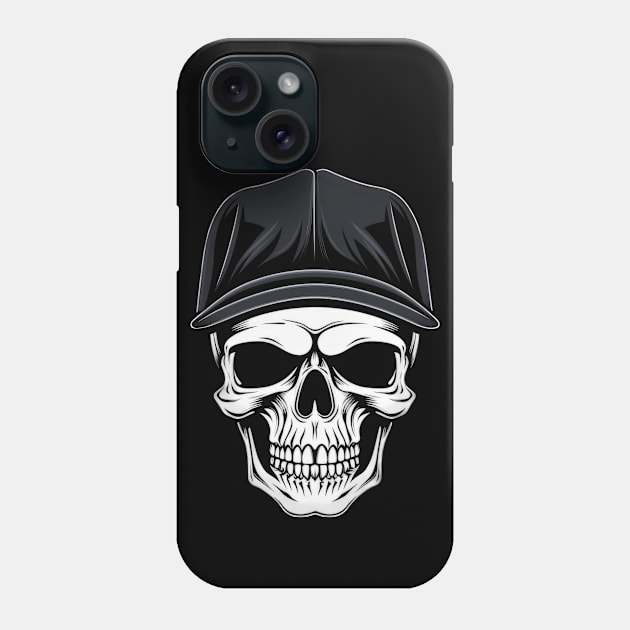 Skull with Cap Phone Case by Merchgard