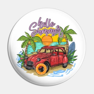 Tropical holiday summer sunset beach Pin