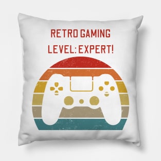 Retro Gaming Level: Expert! Retro Games Lover Pillow