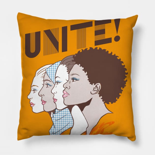 Unite! Pillow by Moss Moon Studio