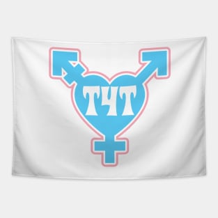 T4T - Transgender symbol- Blue - Valentines Trans Pride Tapestry