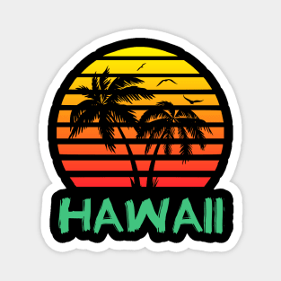 Hawaii 80s Sunset Magnet