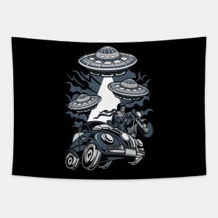 UFO theme GREY Tapestry