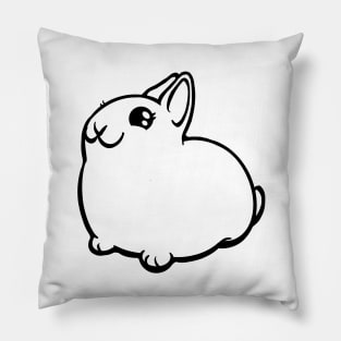 Black Outline Bunny Rabbit Coney Pillow