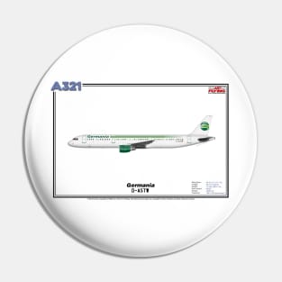 Airbus A321 - Germania (Art Print) Pin