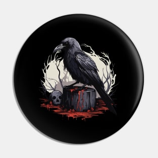 Gothic - Raven in the forest Pin