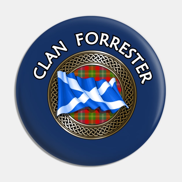 Clan Forrester Crest & Tartan Knot Pin by Taylor'd Designs