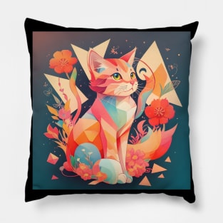 Geometric Cat Pillow