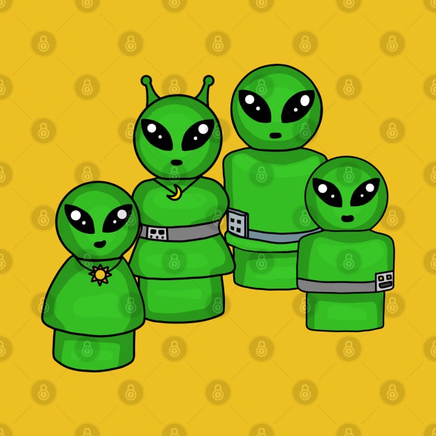 Little Alien Family by Slightly Unhinged