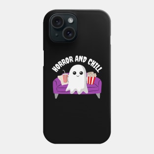 Funny Ghost Horror and Chill Eating and Watching TV Phone Case