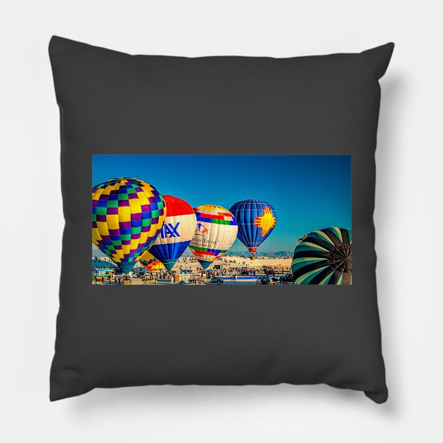 White Sands Hot Air Balloon Invitational Pillow by Gestalt Imagery