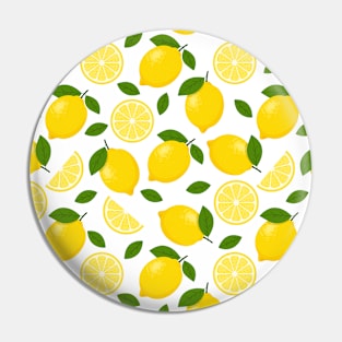 Lemon Fruit Pattern on White Background Pin