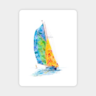 Smooth sailing on a beautiful day Magnet