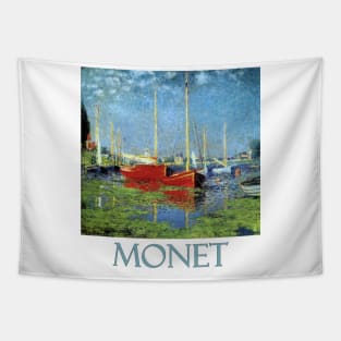 Red Boats at Argenteuil by Claude Monet Tapestry