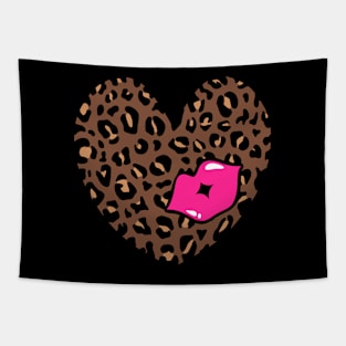 Leopard Heart Kiss, Cheetah Heart, Kiss Tapestry