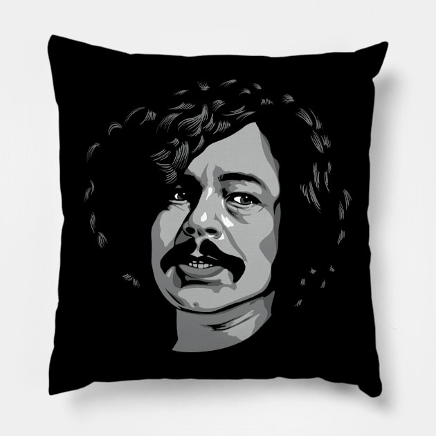 Benicio Del Toro greyscale Pillow by @johnnehill