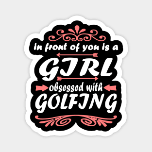 Golfing Golf Club Women Girls Putt Magnet